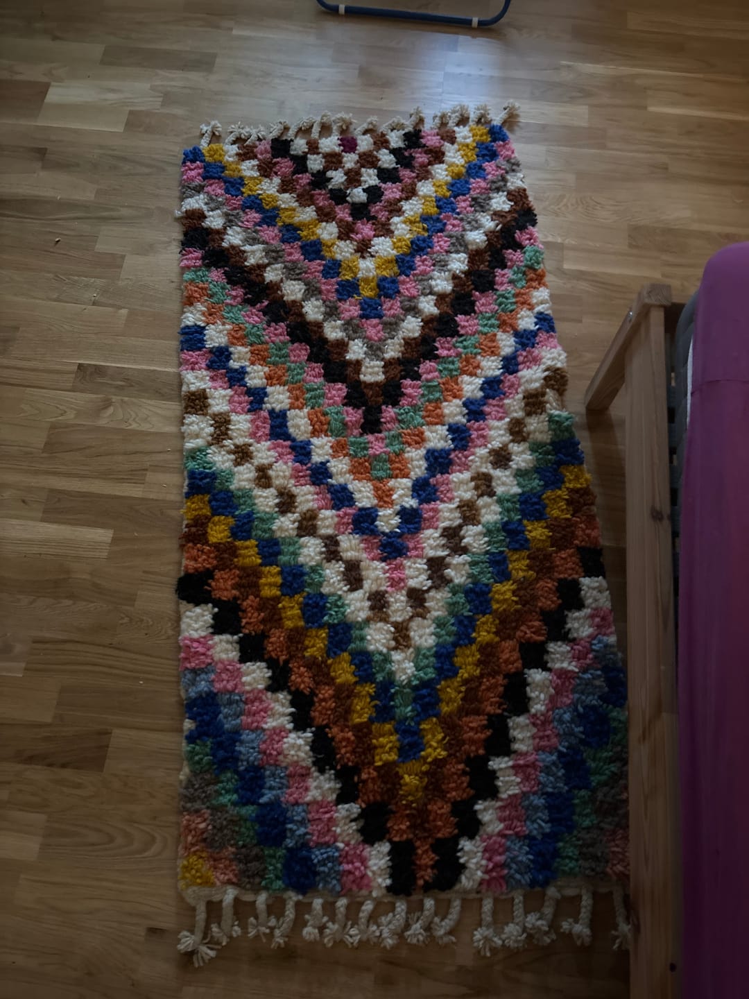 Customer photo review of Colorful Moroccan Wool Rug – Modern Handmade Berber Rug