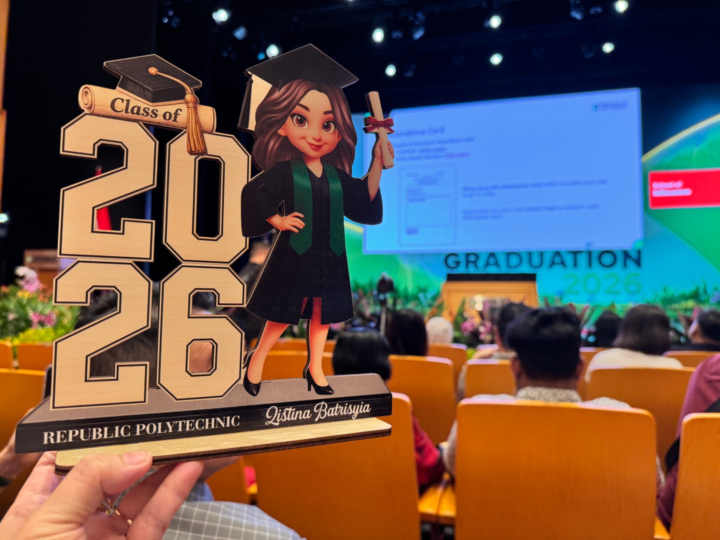 Customer photo review of Class Of 2026 2027 Senior - Personalized 2-Layered Wooden Plaque - Graduation Gift For Graduates, Daughter, Son