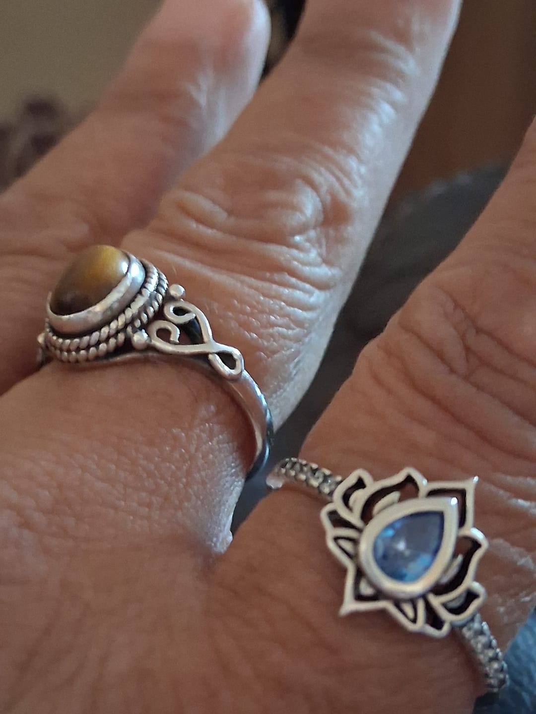 Customer photo review of Buddha Stones Sterling Silver Lotus Zircon Blessing Protection Ring