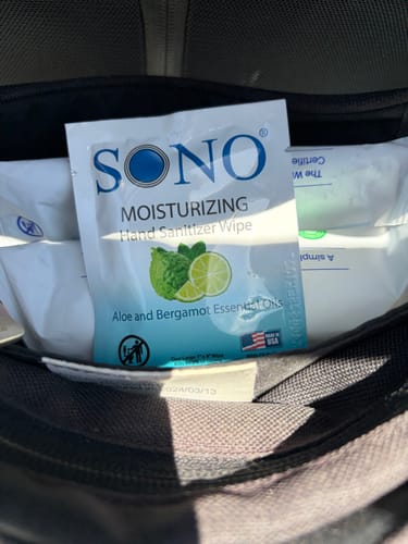 Customer photo review of SONO Moisturizing Hand Sanitizing Wipes 20 Count Soft Pack