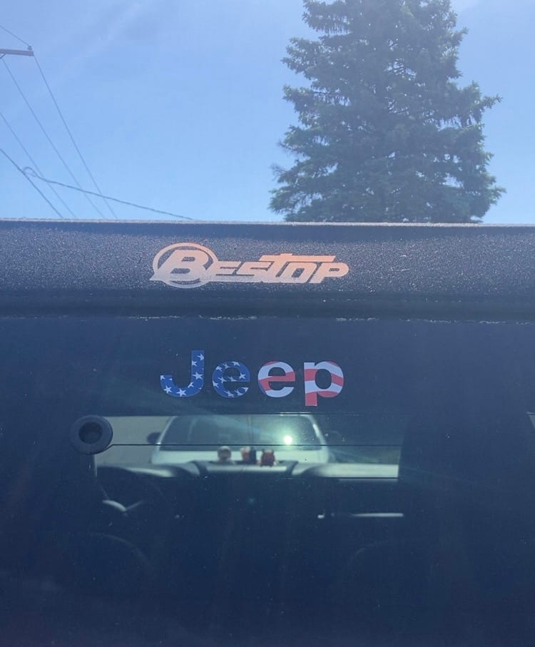 Customer photo review of JEEP Wrangler Emblem Overlay Decal Set | Fits JL, JK, TJ & YJ