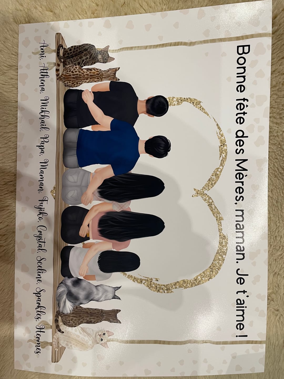 Customer photo review of Affiche Personnalisée - Famille Papa Maman Enfants & Animaux