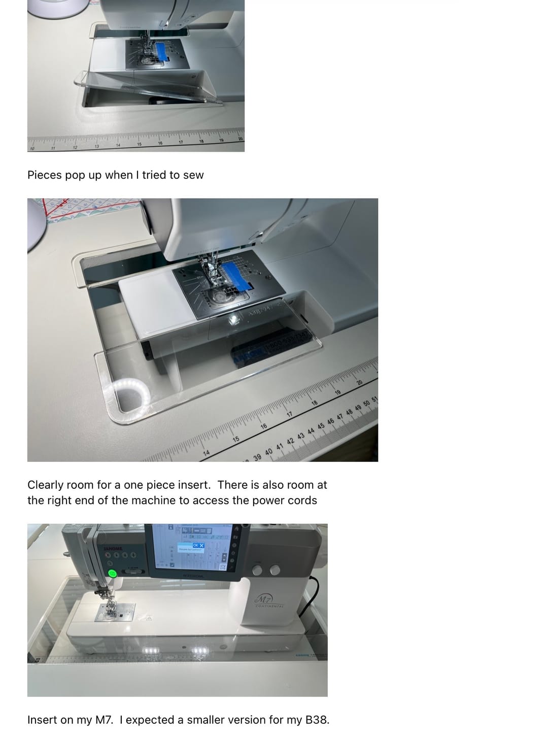 Customer photo review of Custom Sewing Machine Insert