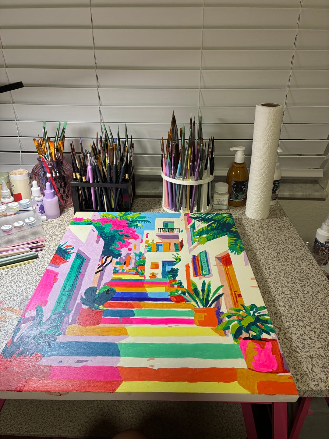 Customer photo review of A rainbow stairs | Paint by Number
