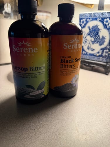Customer photo review of Soursop Bitters & Black Seed Bitters Bundle