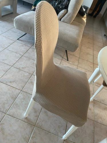 Customer photo review of Housse de chaise à dossier ovale en jacquard - Chiana
