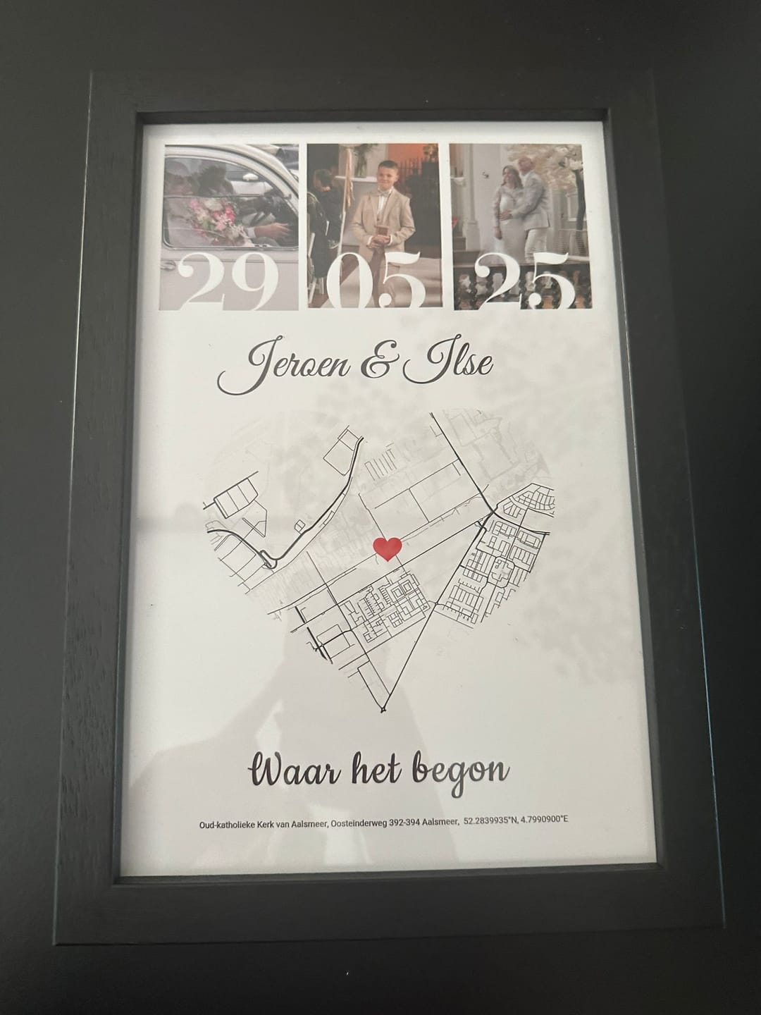 Customer photo review of Liefdesposter met Foto, Locatie en Namen