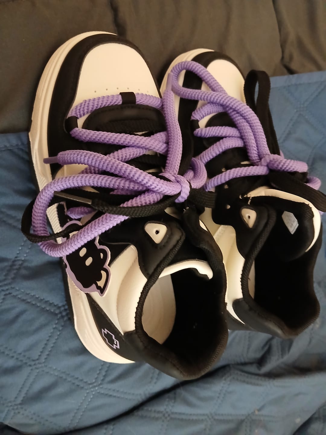 Customer photo review of Kawaii Purple Demon Chunky Mid Top Shoes - Women's