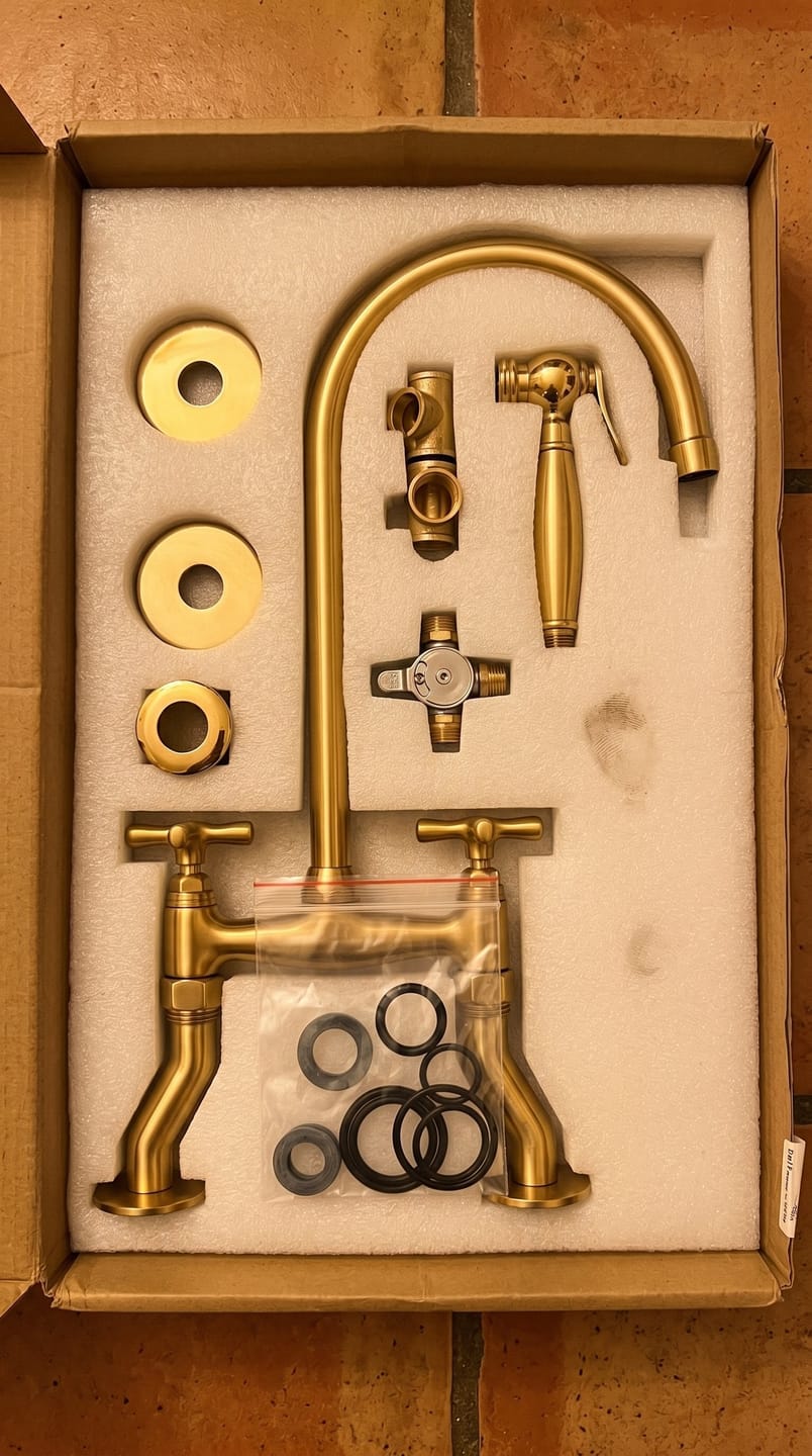 Customer photo review of Valo Brass Bridge Faucet