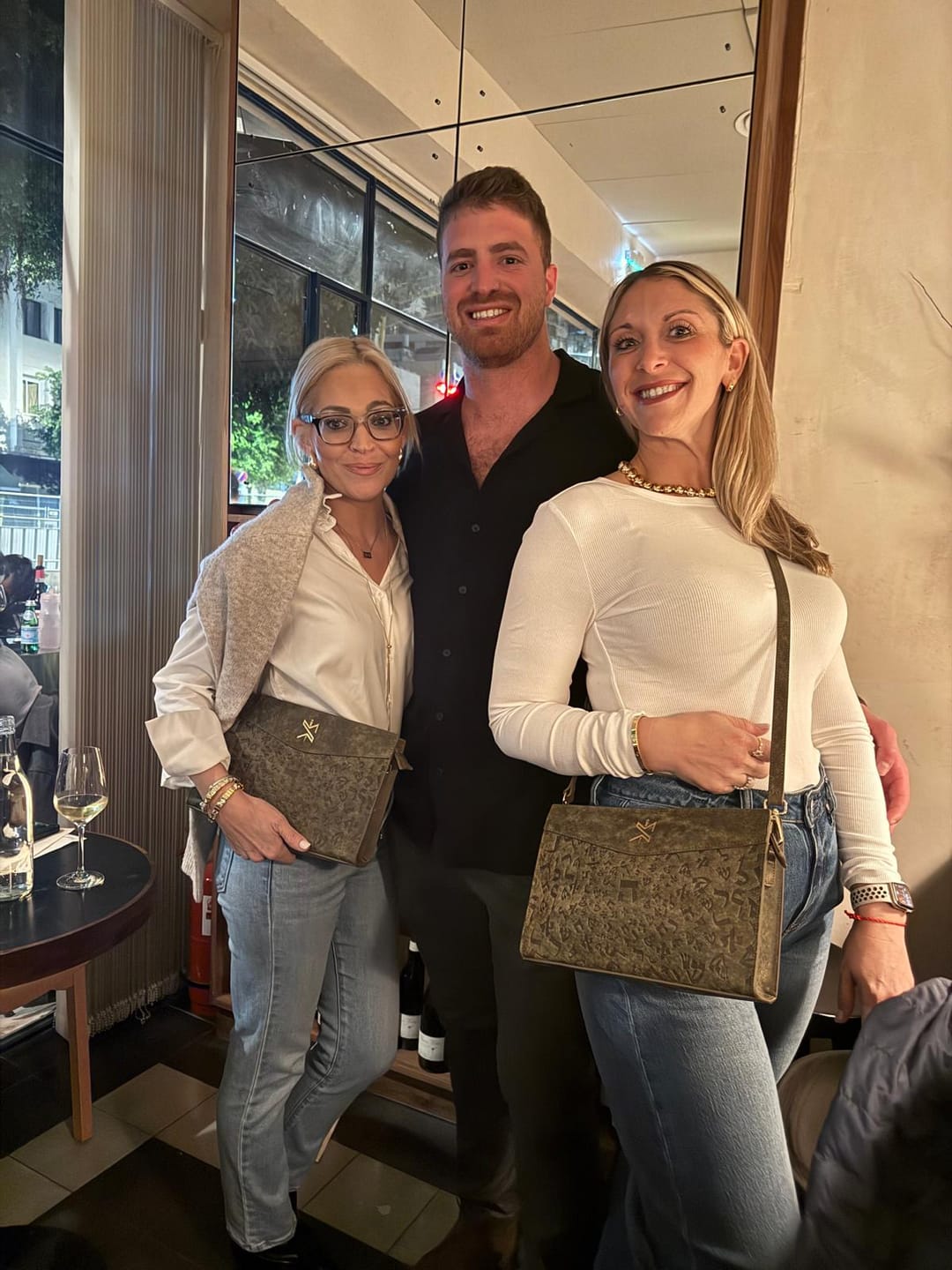 Customer photo review of Ladies Leather Clutch – Israel Letters Green