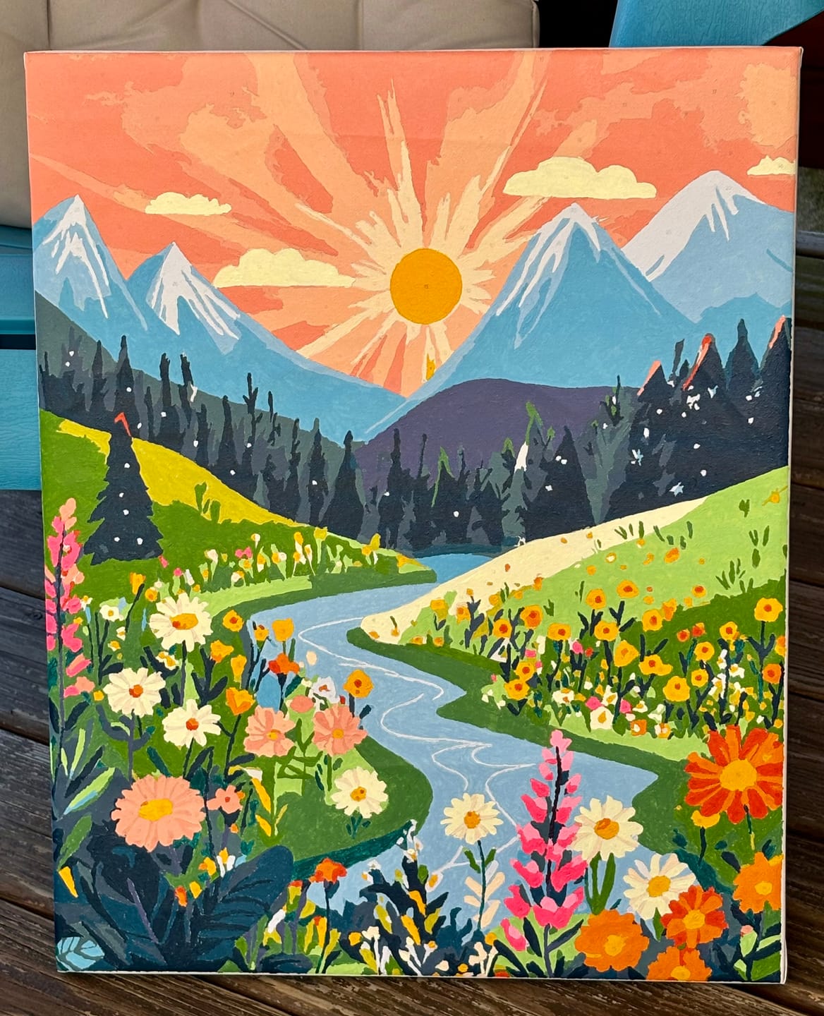 Customer photo review of Colorful Landscape | Paint by Numbers