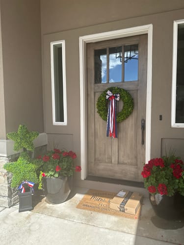 Customer photo review of Sweet Liberty Wreath Ribbon