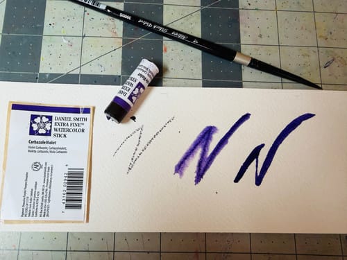 Customer photo review of Daniel Smith Watercolor Half Stick – Carbazole Violet
