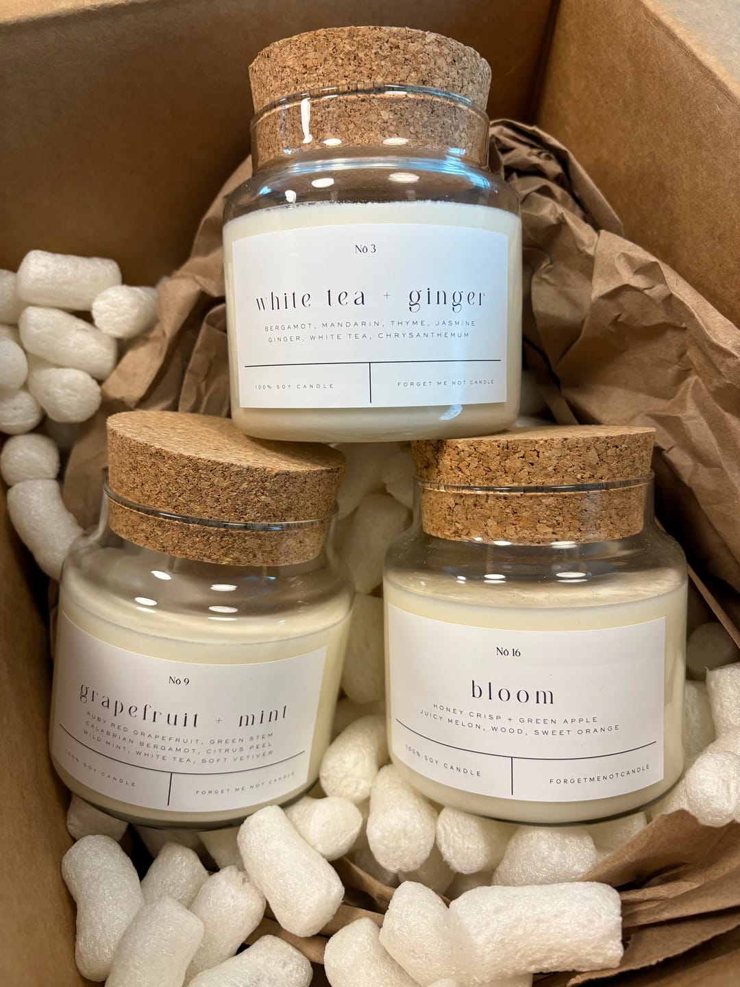 Customer photo review of grapefruit + mint 22 oz glass candle
