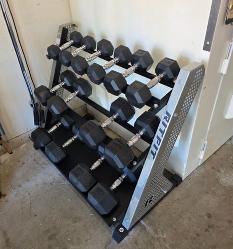 Customer photo review of RitFit PWR05 3-Tier Dumbbell Weight Rack