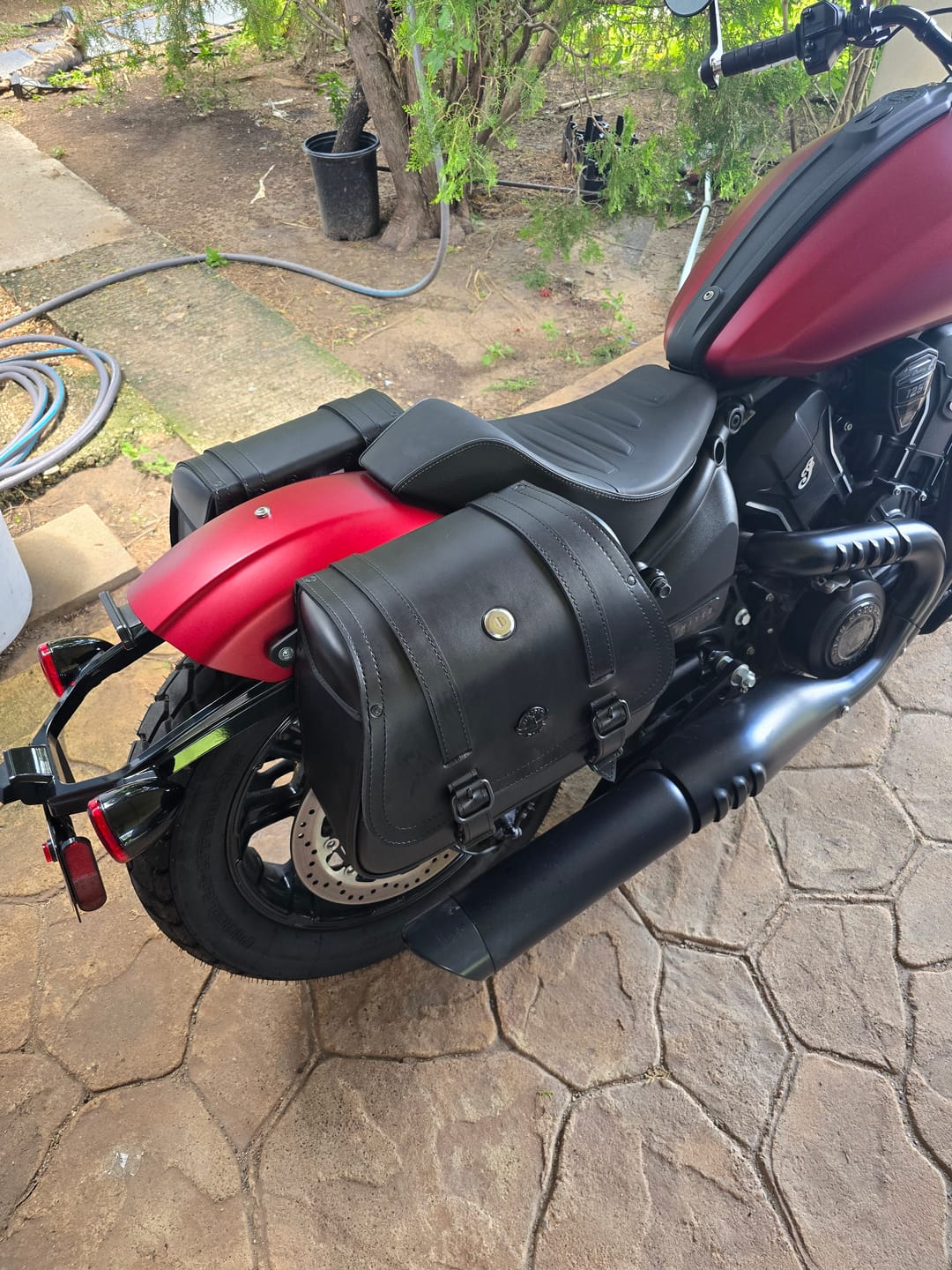 Customer photo review of 25L - SpiritBlade Medium 2025+ Indian Scout Bobber Leather Motorcycle Saddlebags