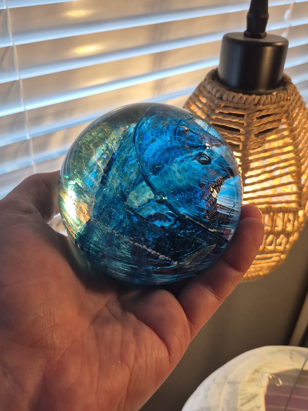 Customer photo review of Serenity Orb with Cremation Ashes