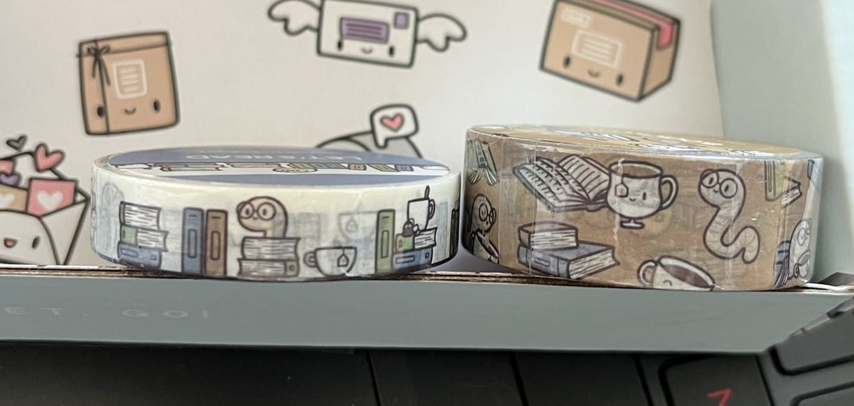 Customer photo review of Cozy Bookworm Washi Tapes (Set of 2)