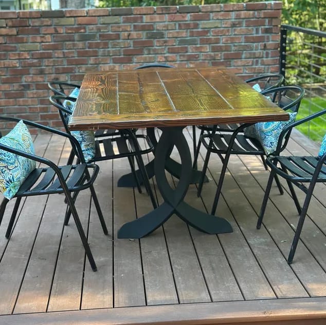 Customer photo review of 418 Curva 28" H Dining Table Curved Legs for Live Edge Wooden Slap