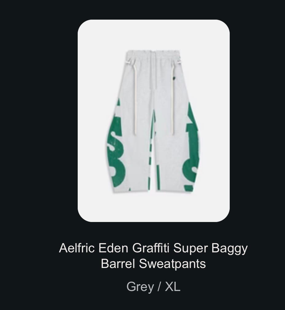 Customer photo review of Aelfric Eden Graffiti Super Baggy Barrel Sweatpants
