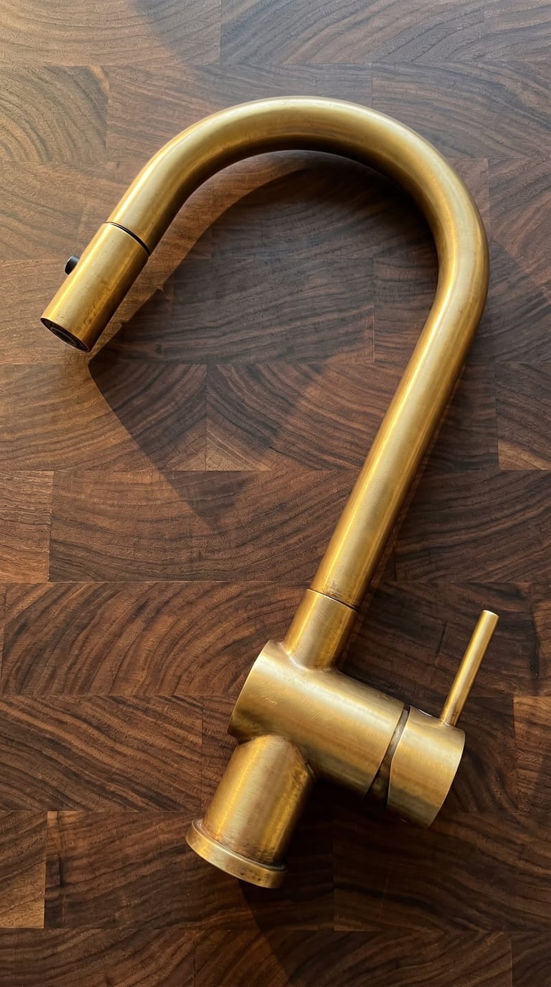 Customer photo review of Talo Pull-Down Brass Kitchen Faucet