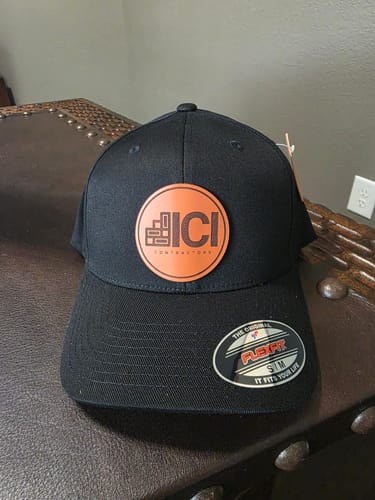 Customer photo review of Premium Custom Leather Patch Hats (Wholesale)