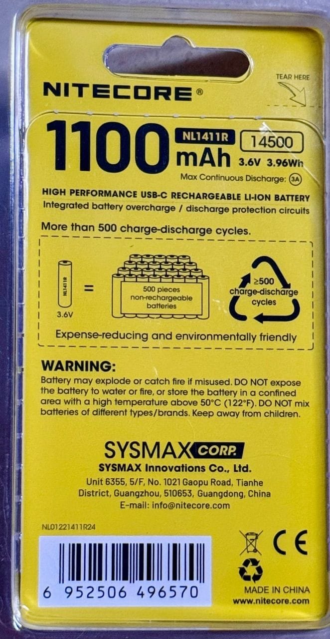 Customer photo review of NL1411R (1100mAh - 3A) for MT1A PRO