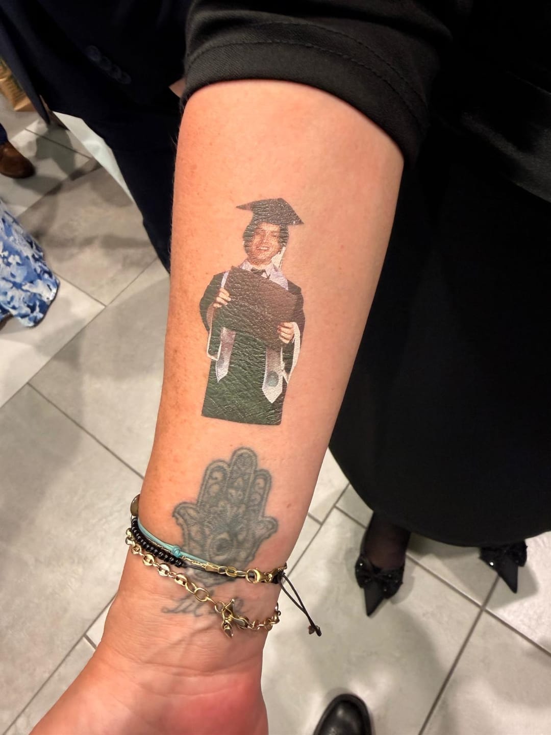 Customer photo review of Custom Photo Temporary Tattoo