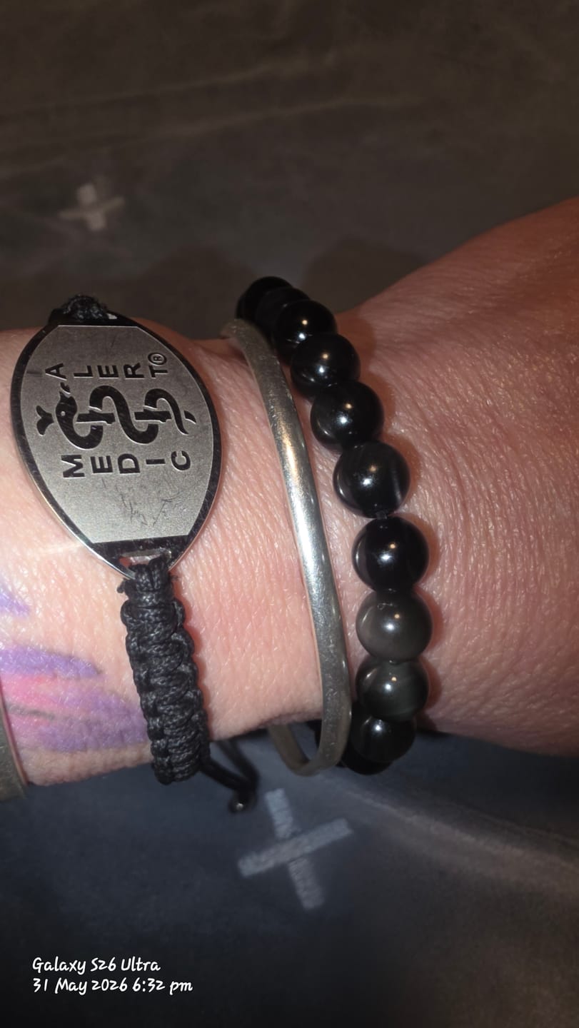 Customer photo review of Anti-stress Rainbow Obsidian Bracelet