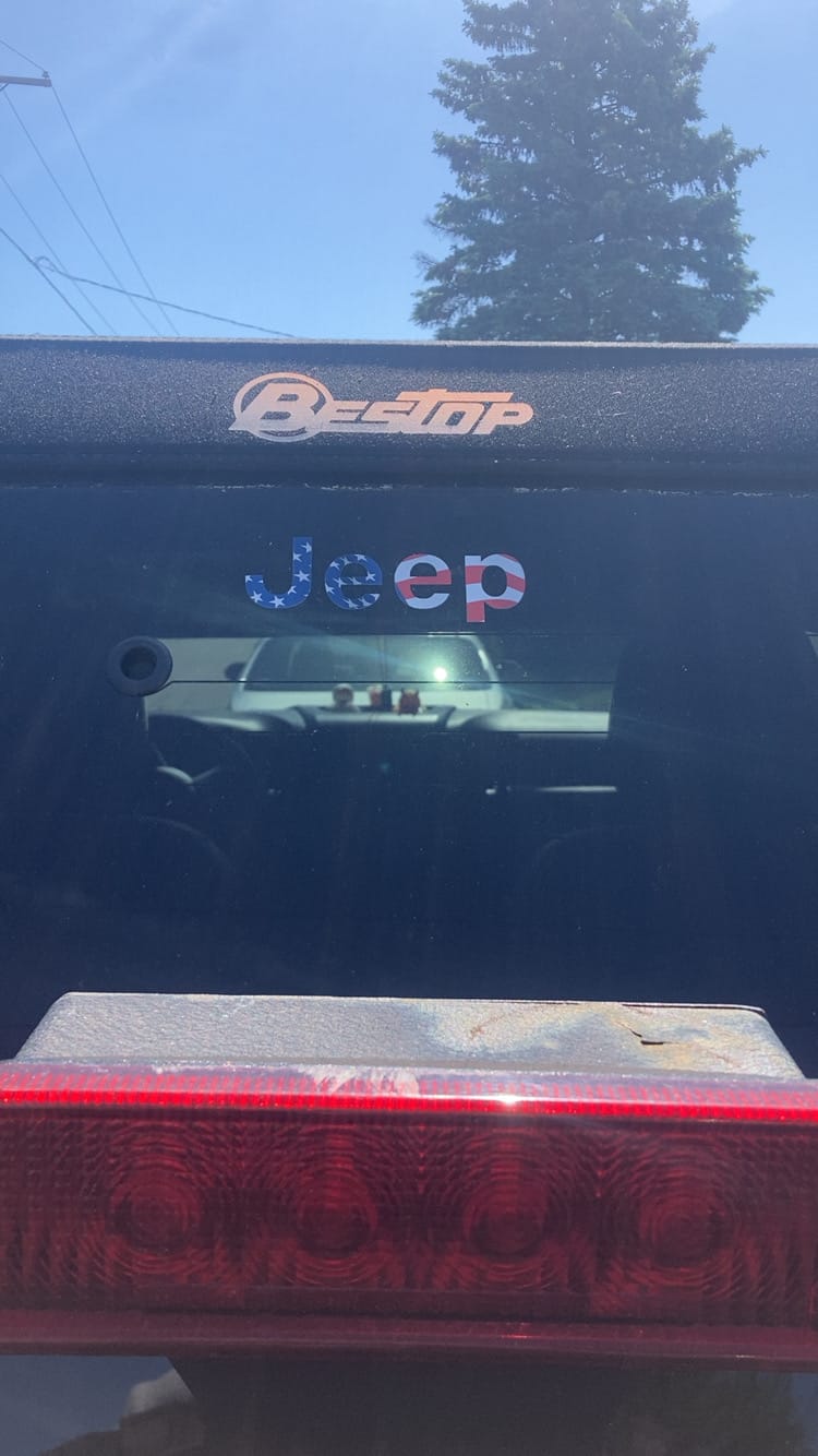 Customer photo review of JEEP Wrangler Emblem Overlay Decal Set | Fits JL, JK, TJ & YJ