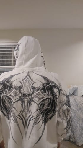 Customer photo review of Nightfall Oversized Pullover Hoodie [DIVINE WHITE]