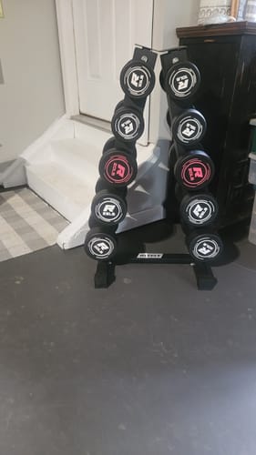 Customer photo review of RitFit PVC-Coated Round Dumbbells Set with Rack