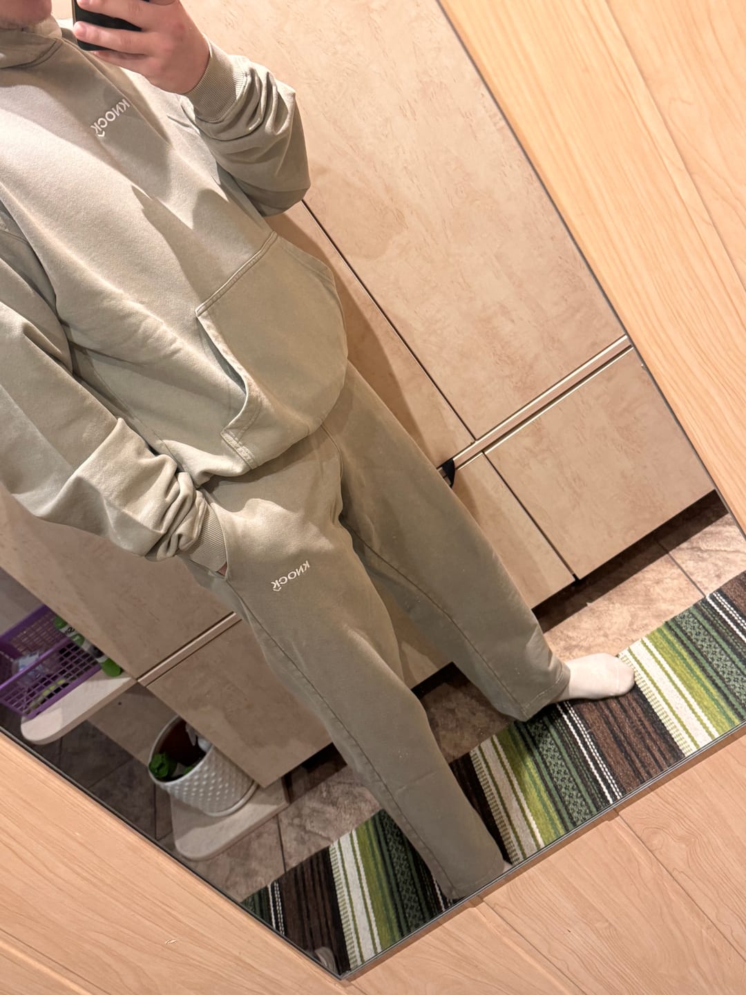 Customer photo review of STRAIGHT CUT JOGGERS DUNE