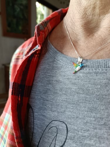 Customer photo review of Collar Colibrí en Plata 925