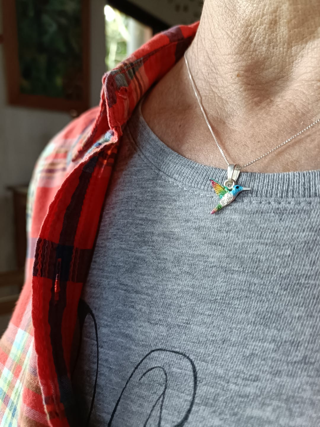 Customer photo review of Collar Colibrí en Plata 925