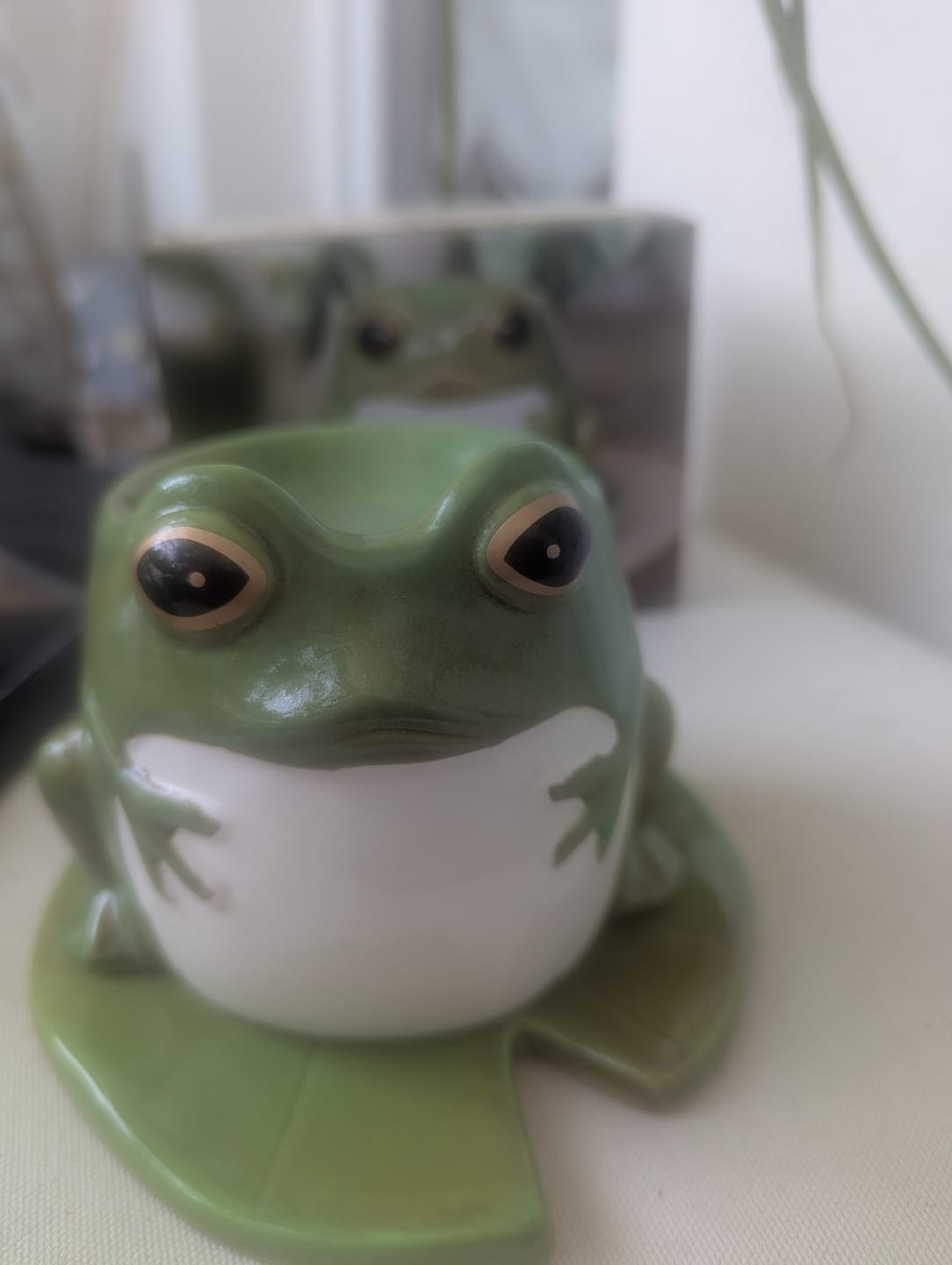 Customer photo review of Frosch-Duftlampe auf Seerosenblatt – Keramik für ätherische Öle