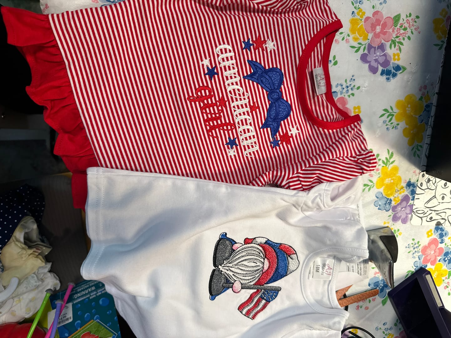 Customer photo review of Ruffle Stripe Short Sleeve Shirt