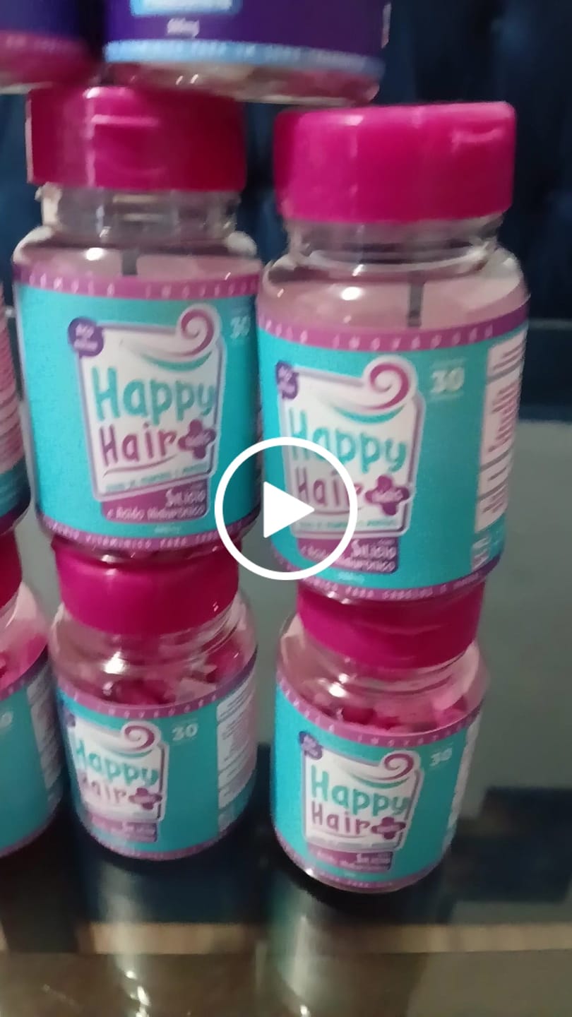 Customer video review of Happy Hair 3 Potes + 3 Potes Grátis + 1 Pote de Melatonina + 1 Pote de Colágeno (Total 8 Potes)