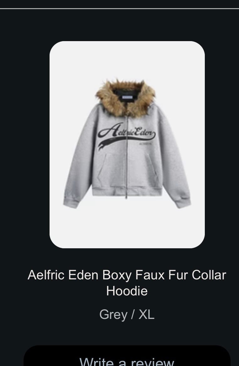Customer photo review of Aelfric Eden Boxy Faux Fur Collar Hoodie