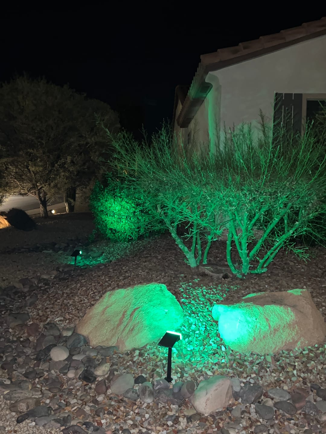 Customer photo review of RGB Solar Landscape Spotlights Waterproof