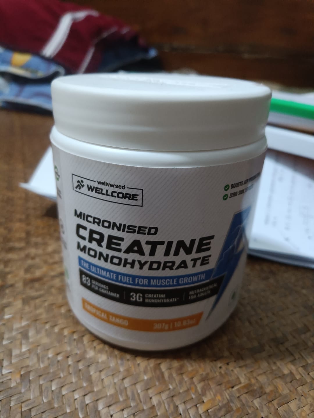 Customer photo review of Wellcore - Micronised Creatine Monohydrate (83 Servings, Tropical Tango) + Premium Steel Shaker
