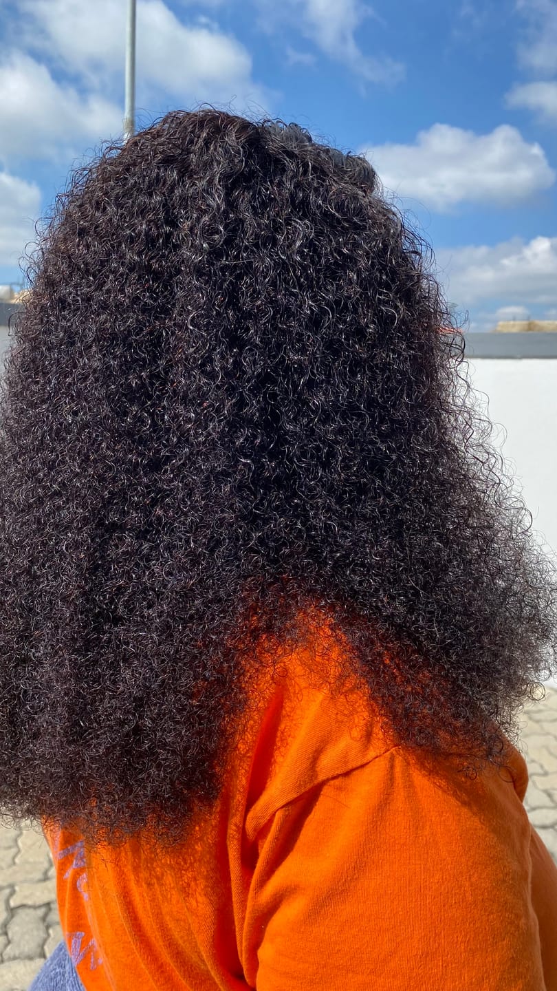 Customer photo review of Glueless Kinky Curly With 4 X 4 Closure 20 Inch Wig