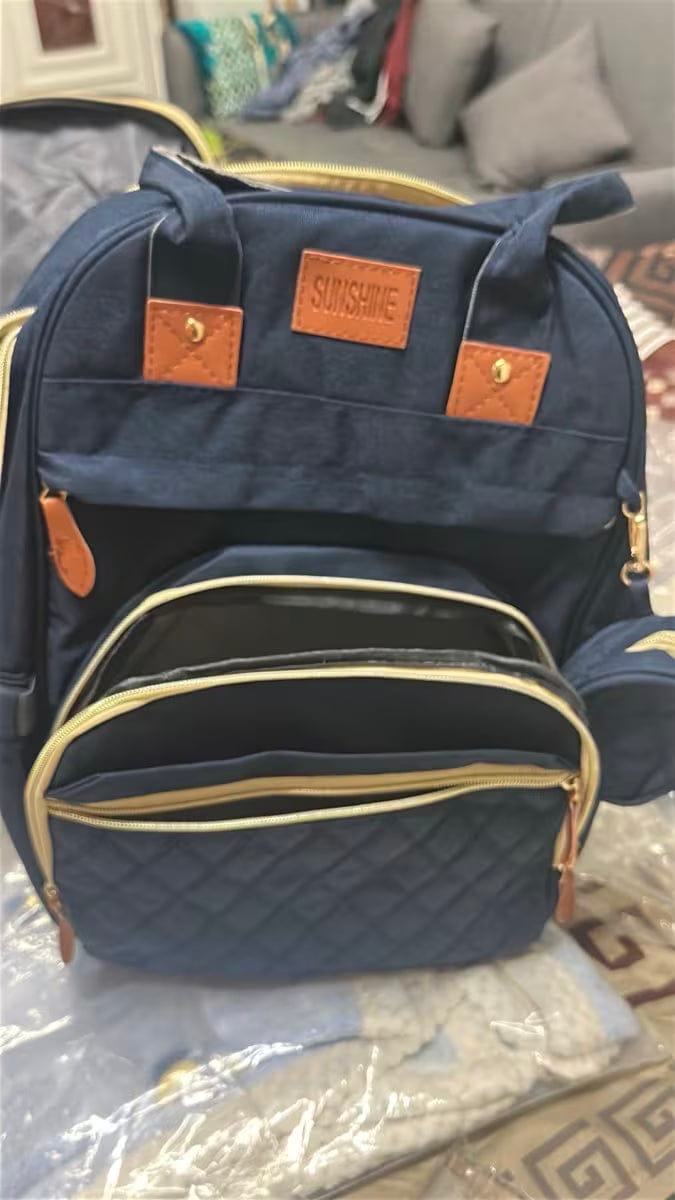 Customer photo review of Wickeltasche Rucksack 3 in 1 | Babybett Tasche Faltbar