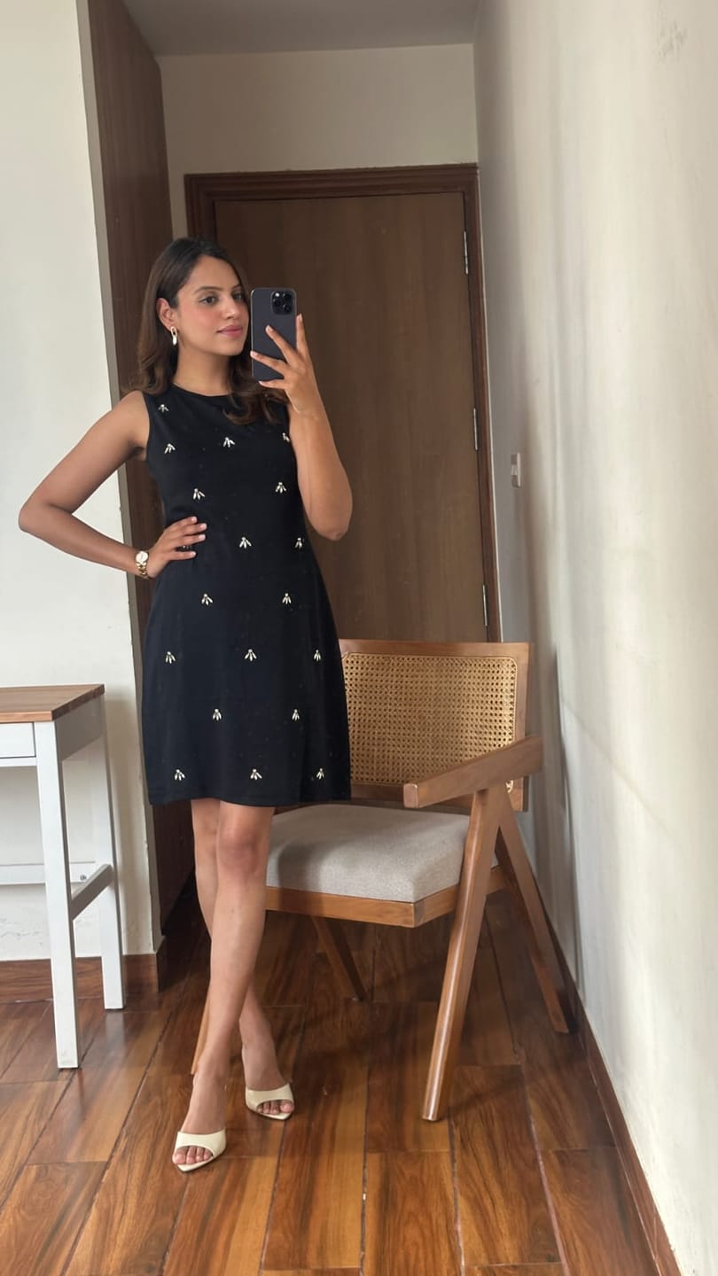 Customer photo review of iCotton Rhinestone Shift Dress