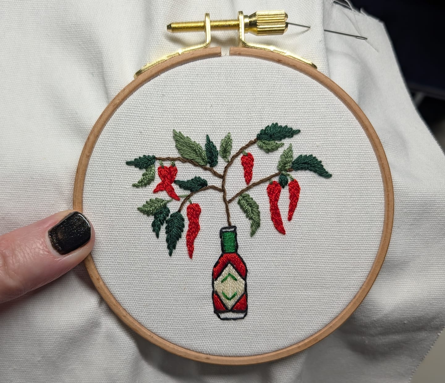 Customer photo review of Tabasco Chillies Embroidery Kit