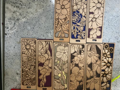 Customer photo review of 12 Floral Bookmarks laser cut svg file