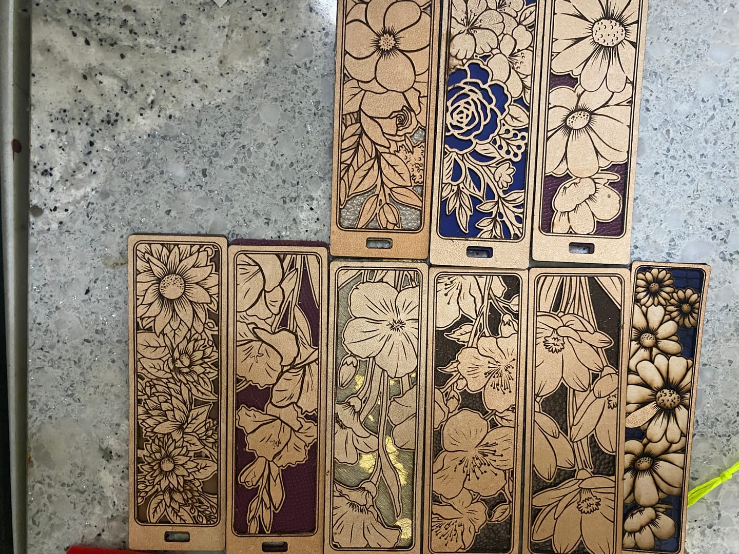 Customer photo review of 12 Floral Bookmarks laser cut svg file