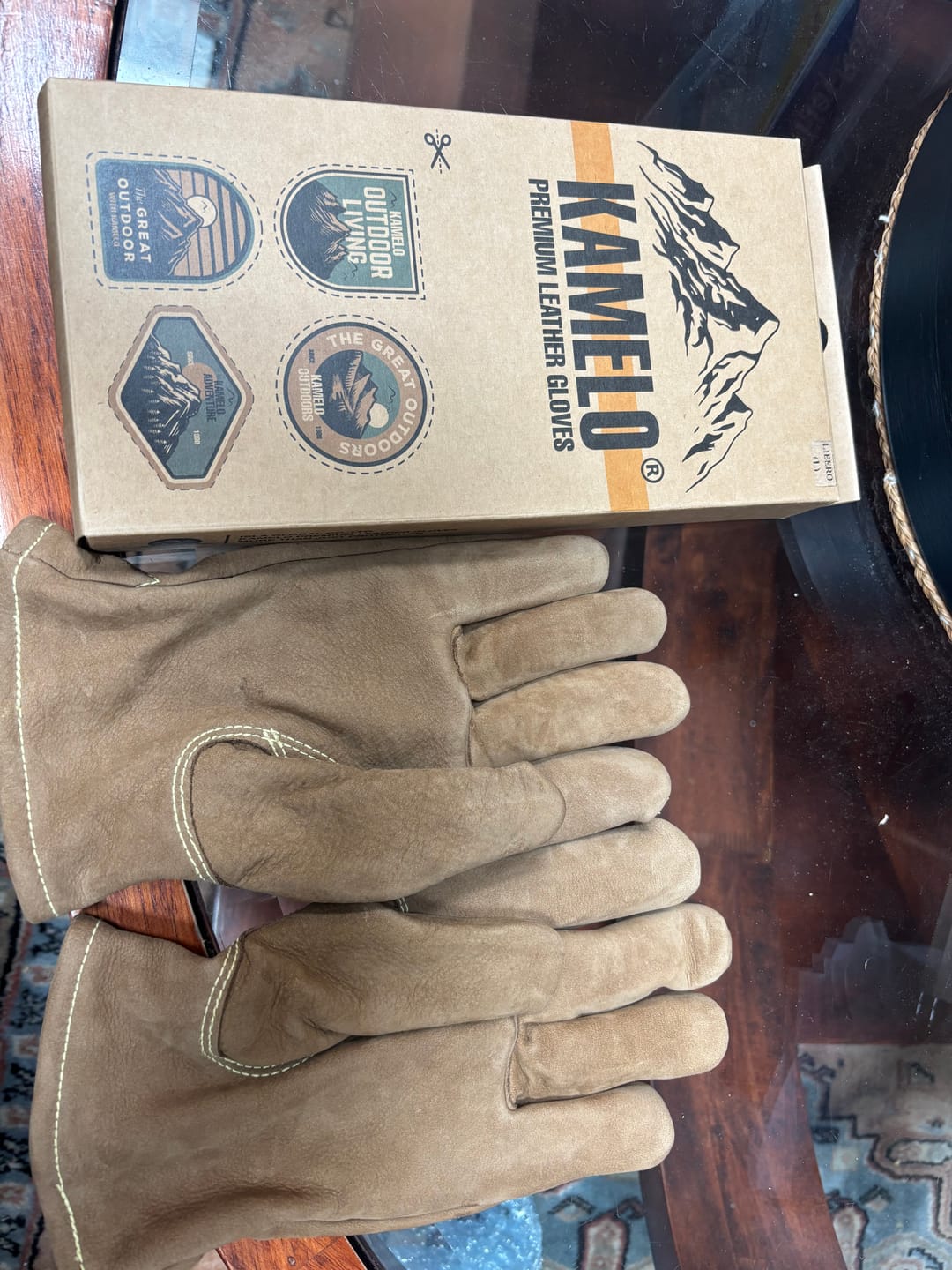 Customer photo review of KameLo Premium Nubuck Leather Outdoor Work Gloves KC Certified | LIBERO