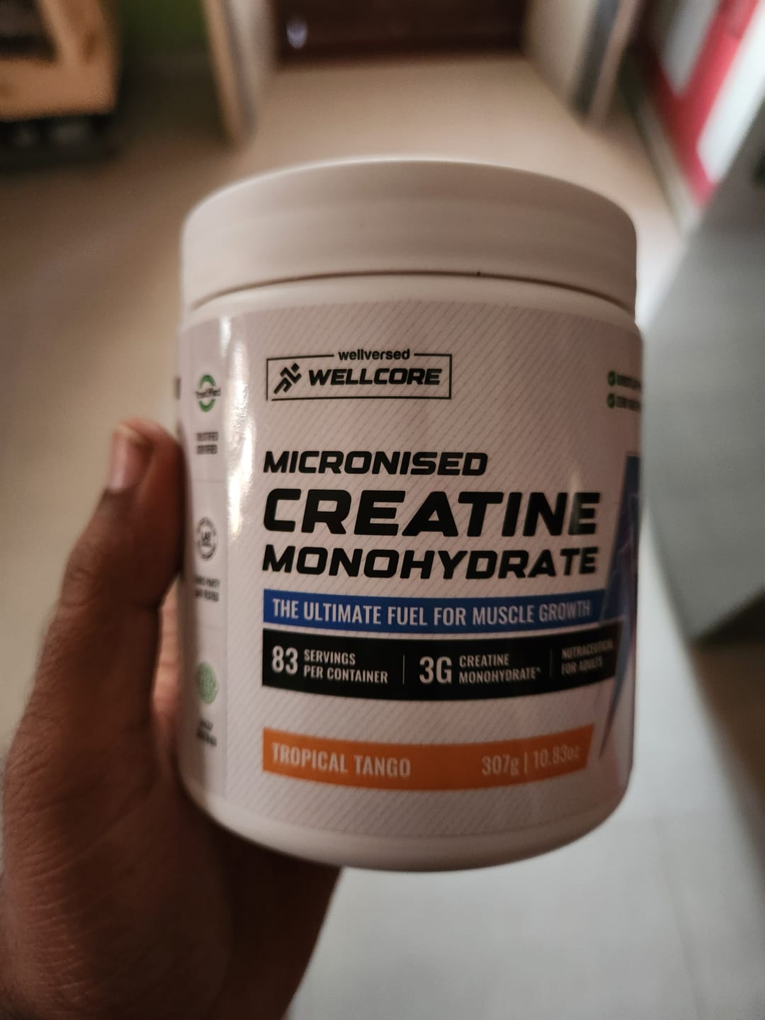 Customer photo review of Wellcore - Pure Micronised Creatine Monohydrate (307g, 83Servings) Tropical Tango