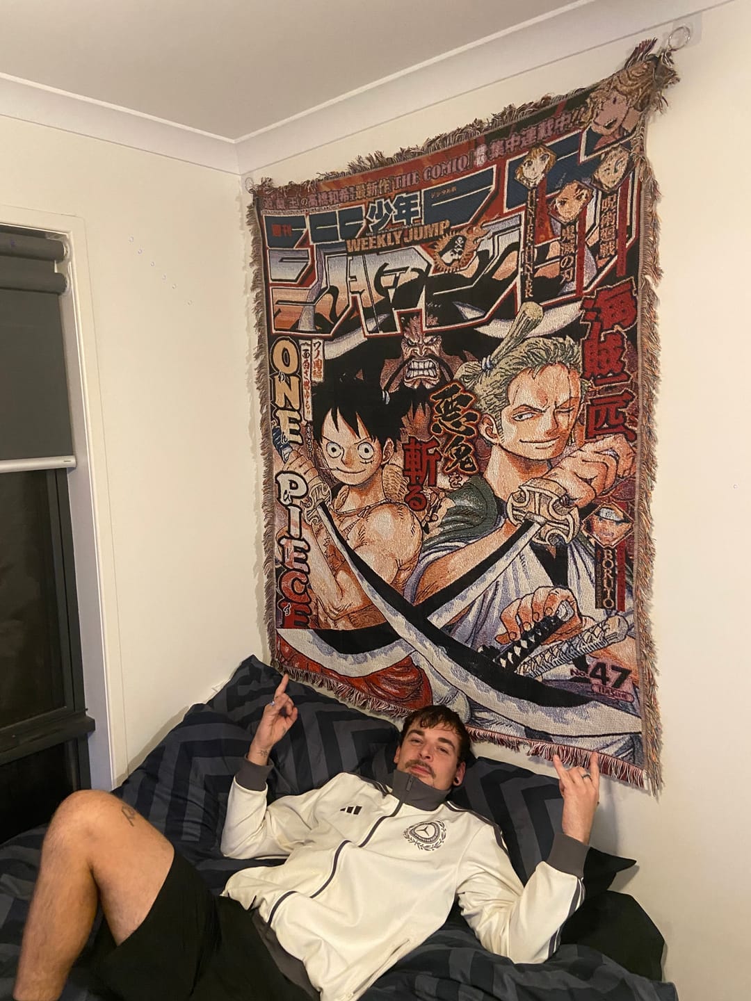 Customer photo review of Pirate Woven Tapestry Blanket 3